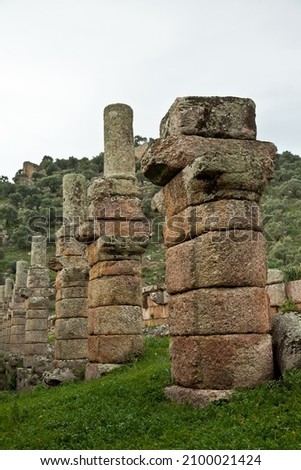 Ruined agora of Alabanda ancient city in Aydin province of Turkey. Alabanda, also known as Antiochia of the Chrysaorians was a city of ancient Caria.