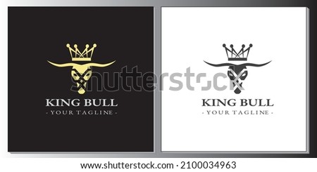 Luxury gold and black king bull logo template simple vector eps 10