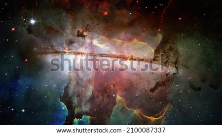 Scientific background, nebula and stars in deep space. Elements of this image furnished by NASA