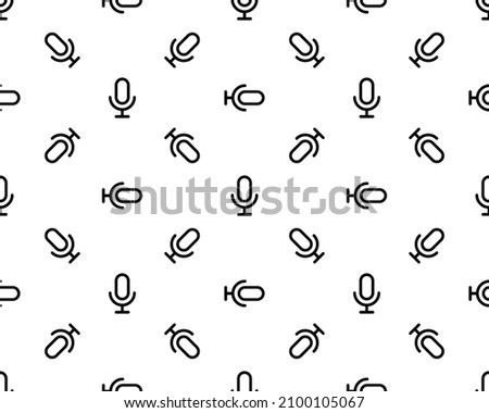 microphone, vector seamless pattern, Editable can be used for web page backgrounds, pattern fills