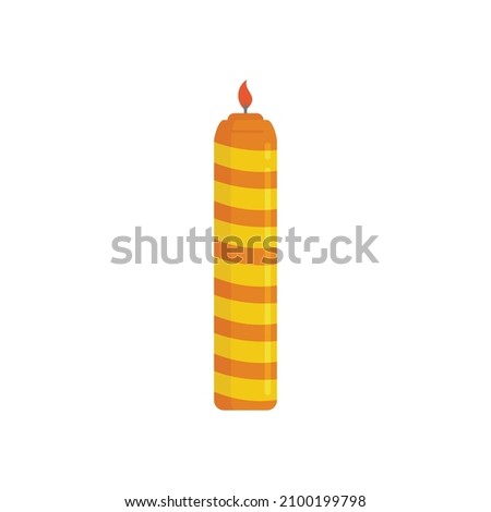 Design birthday candle icon. Flat illustration of design birthday candle vector icon isolated on white background