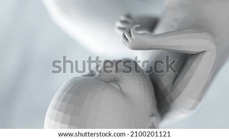 3d rendered illustration of an abstract human fetus - week 39