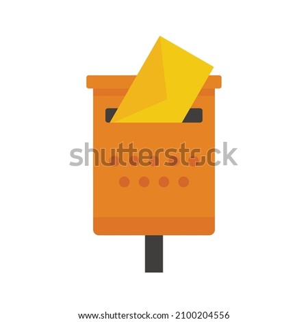 Old mailbox icon. Flat illustration of old mailbox vector icon isolated on white background