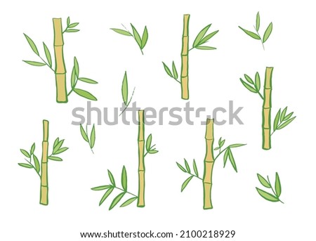 Bamboo asian plant vector seamless pattern
