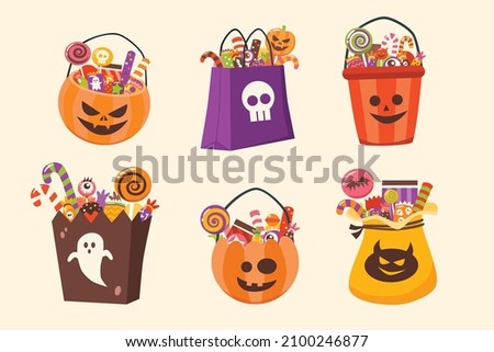 Set of Halloween candy bag