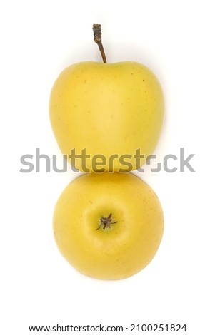 Yellow apple isolated on white. High resolution photo. Full depth of field.