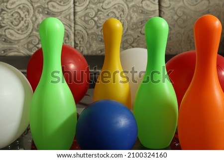 Closeup of colourful toys for children