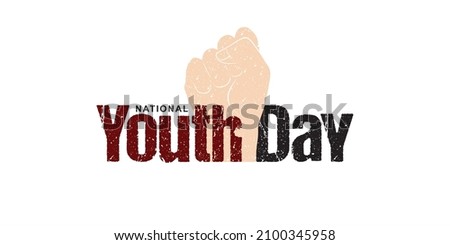 Conceptual Template Design for National Youth Day, also known as Vivekananda Jayanti. Editable Illustration of Youth Fist. Royalty-Free Stock Photo #2100345958