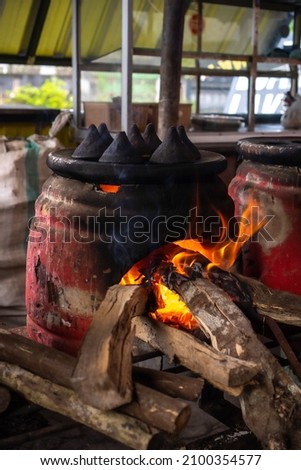 Traditional stove for making traditional Balinese pancakes.