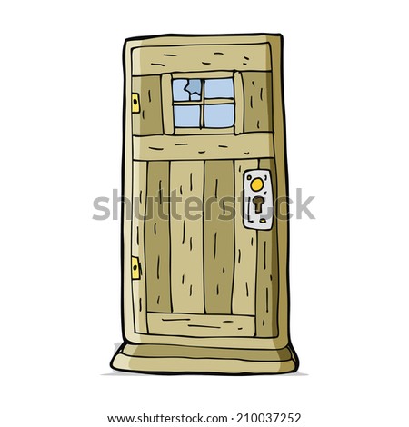 cartoon old wood door
