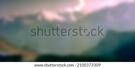 Matte Painting of mountain panoramic view for movie post production work and vfx projects This image has been deliberately blurred and out of focus
