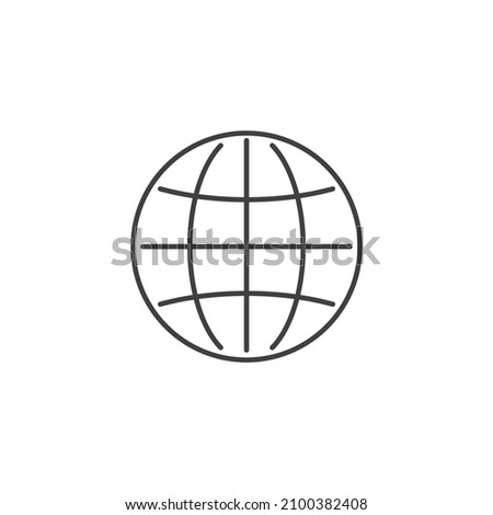 Globe related vector icon. Earth sign. World symbol. Simple thin line icon on white background. Vector illustration.