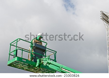 Worker Operating Lift