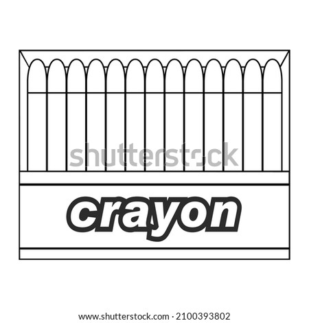 crayon line vector illustration,isolated on white background,top view
