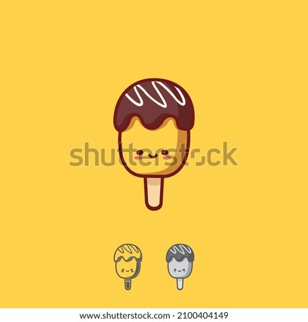 Ice Cream Icon Character with vector Illustration. Colorful, color variations, editable, and resizable.