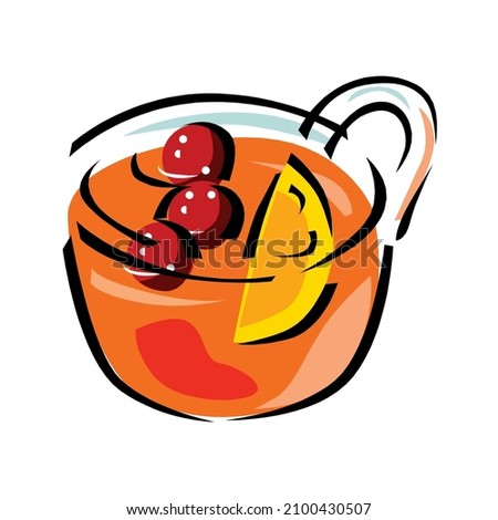 Cherry juice glass icon. Cartoon of cherry juice glass vector icon for web design isolated on white background