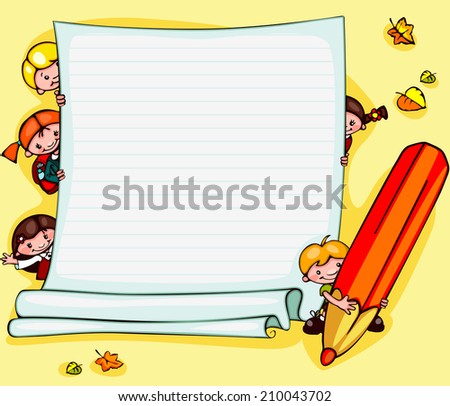 school children's  yellow background. Place for text