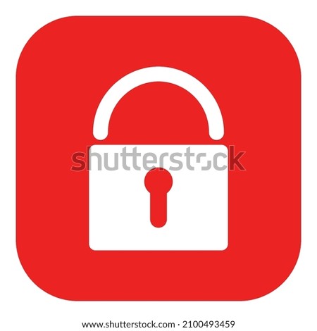 Lock and app icon on white