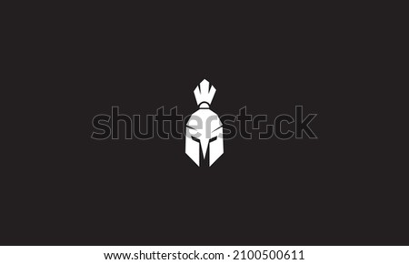 helmet of the Spartan warrior symbol, emblem. Spartan helmet logo, illustration of spartan, Spartan Greek gladiator helmet armor flat vector icon