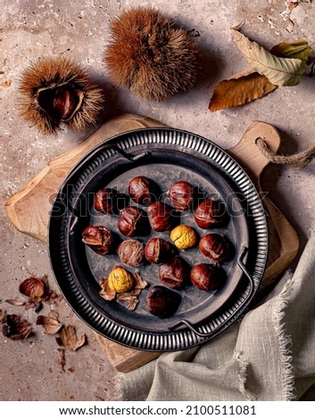 Chestnuts cooked with the air fryer Royalty-Free Stock Photo #2100511081