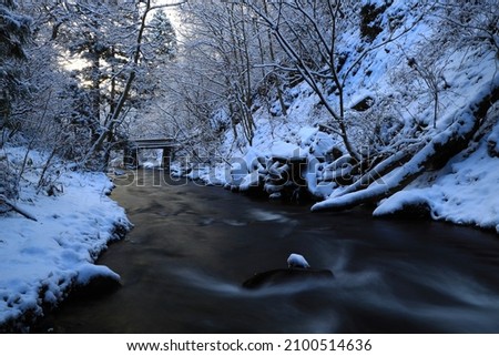 Hanamaki City, Iwate Prefecture Winter Mountain Stream