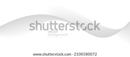 Flowing grey curve shape with soft gradient vector abstract background, relaxing and tranquil art, ease and tranquil image. Royalty-Free Stock Photo #2100580072