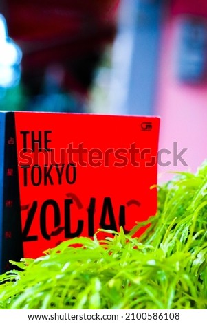 Medan, Indonesia-August 12021 :
tokyo zodiac book photo that tells about Mysterious massacre rocked Japan,