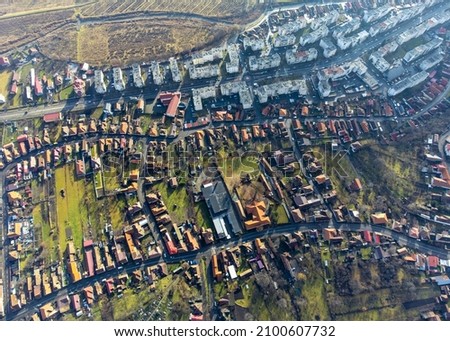 Part of the city of Reghin - Romania seen from above