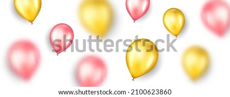 Colour glossy helium balloons background. Birthday, Anniversary and Celebration party balloons. Carnival event party decoration banner. Vector background