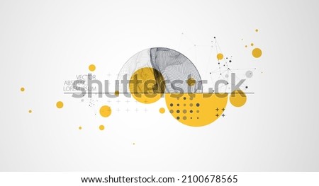 Trendy abstract wireframe background. Modern science or technology art elements. Surface illustration. Vector. Royalty-Free Stock Photo #2100678565