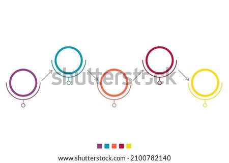 Business data visualization, infographics. Schematic of the process of elements with the help of graphics, diagrams in five steps. Business vector for presentation. Royalty-Free Stock Photo #2100782140
