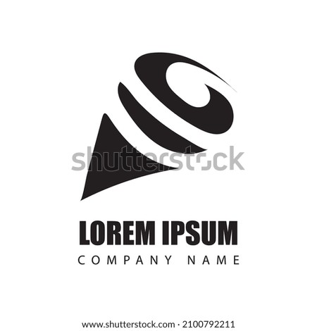 abstract logo black color on white background. vector logo design black and white, Vector Illustration. 