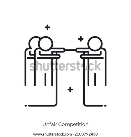 Unfair Competition icon. Outline style icon design isolated on white background Royalty-Free Stock Photo #2100792430
