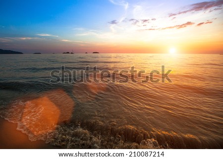 Sunset of sea beach.