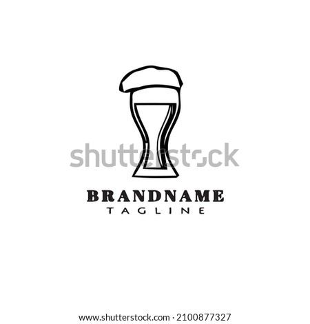 beer glasses cartoon logo icon design black modern vector illustration