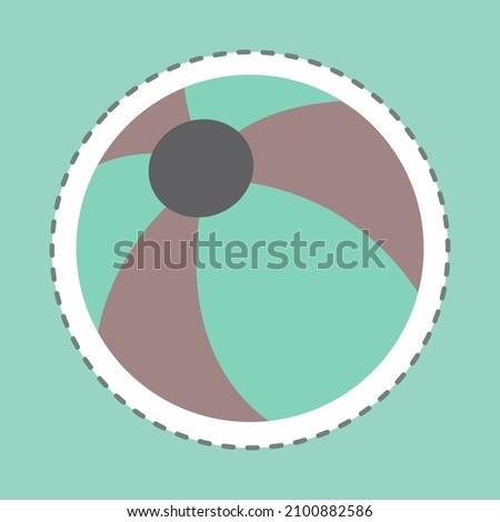 Sticker Ball Line Cut - Simple illustration,Design template vector, Good for prints, posters, advertisements, announcements, info graphics, etc.