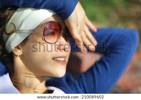 summer portrait of a cheerful girl