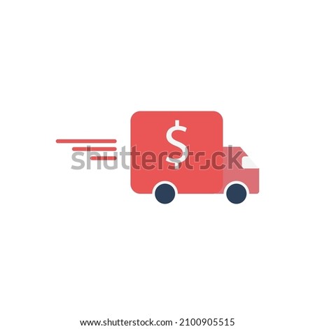 Delivery lorry, Delivery truck, Fast delivery. Vector illustration.
