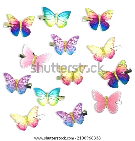 Butterfly clips for young children Royalty-Free Stock Photo #2100968338