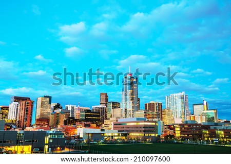 Downtown Denver, Colorado at the night time