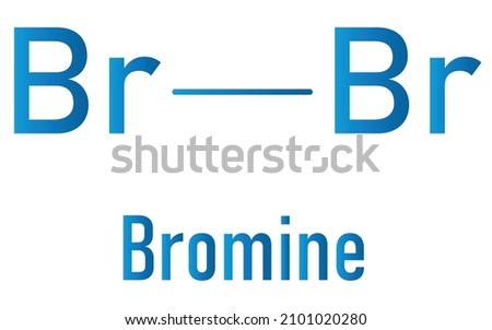 Elemental bromine, Br2, molecule. Skeletal formula. Royalty-Free Stock Photo #2101020280