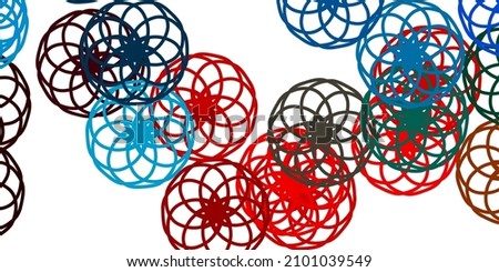Light Blue, Red vector template with circles. Abstract decorative design in gradient style with bubbles. Design for your commercials.