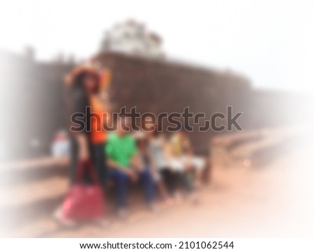 8k Blur matte paiting of indian family enjoy vecation for vfx and post movie production projects, This image has been deliberately blurred and out of focus.
