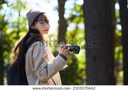 A young woman enjoying the outdoors