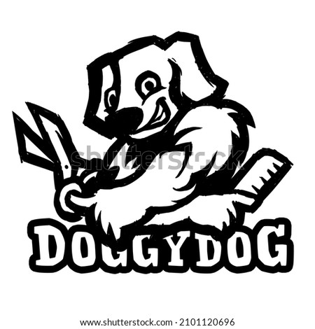 Sketch for mascot logotype symbol dog hair salon DoggyDog
