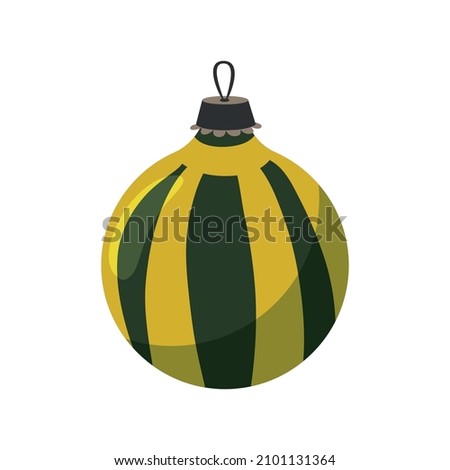 Christmas vintage retro toys composition with isolated image of christmas ball decoration vector illustration