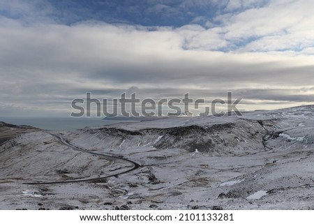 Hlíðarvegur in winter time  east coast  iceland