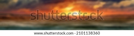 8k Blur matte painting of panoramic view sunset for vfx and post movie production projects, This image has been deliberately blurred and out of focus.