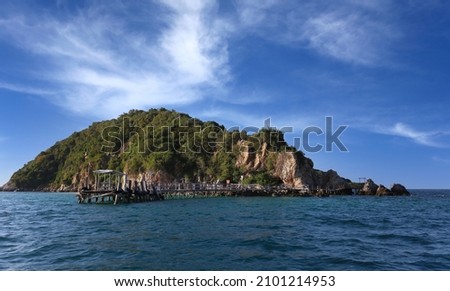 Koh Kham Island in Sattahip, Popular dive sites and attractions in Chonburi Province of Thailand. Royalty-Free Stock Photo #2101214953