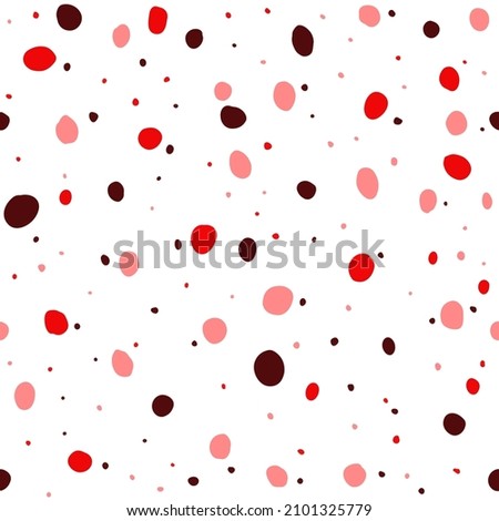 Texture with red, pink polka dots. Seamless texture illustration with dots for textiles, background, paper, cover, fabric, interior decor and more. Abstract pattern. Valentine's day, love.